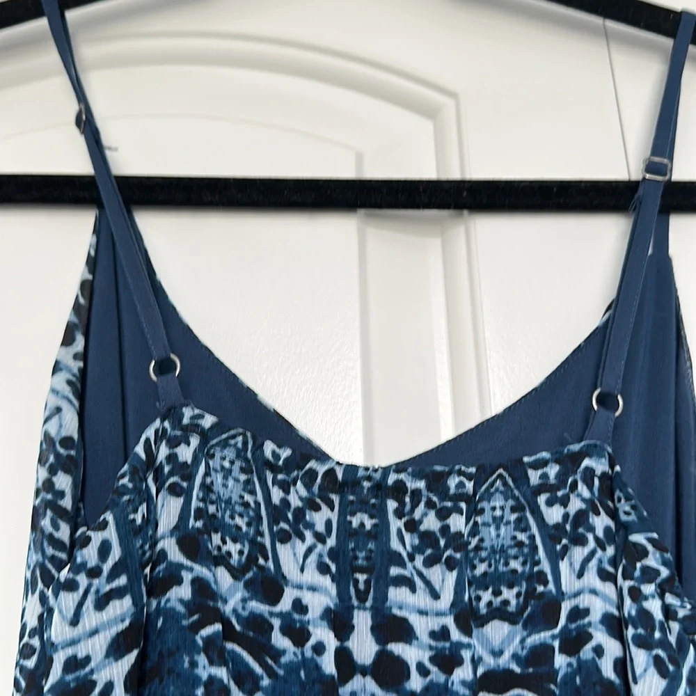 A&F Multi blue maxi dress. Mixed blues, adjustable straps, Small